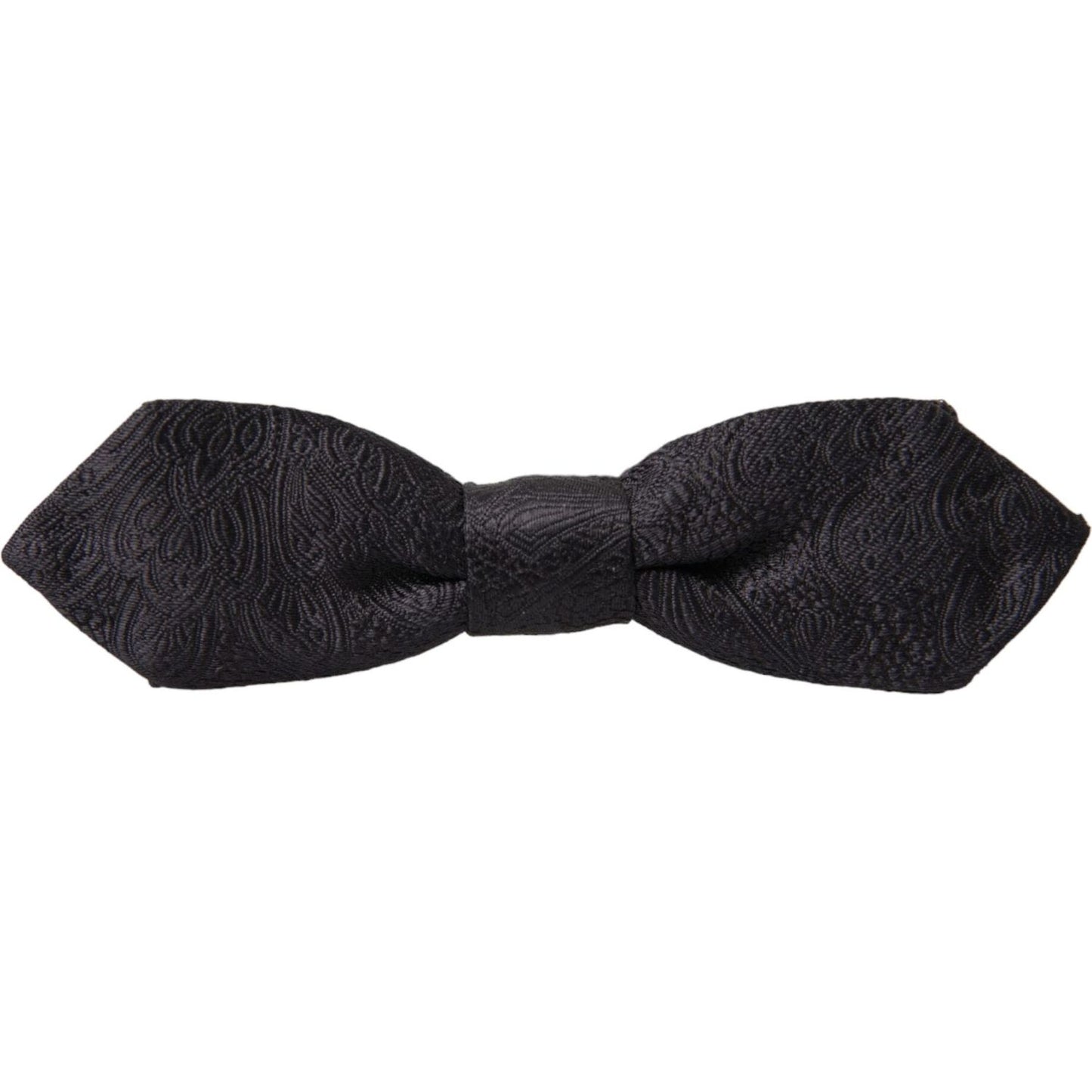 Dolce & Gabbana Black Brocade Silk Adjustable Neck Bow Tie FT3887