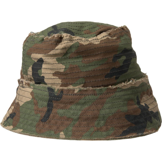 Dolce & Gabbana Green Camouflage Cotton Bucket Hat Men Dolce & Gabbana