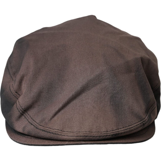 Dolce & Gabbana Brown Cotton Cloth Newsboy Hat Men Dolce & Gabbana