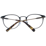 Front view of Ted Baker Brown Men Glasses Frame in metal, full-rim style with demo lenses, showcasing brown round design. Size 50-21-140.