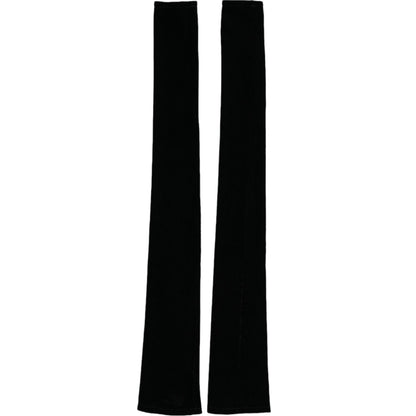 Dolce & Gabbana Black Nylon Finger Less Elbow Long Gloves