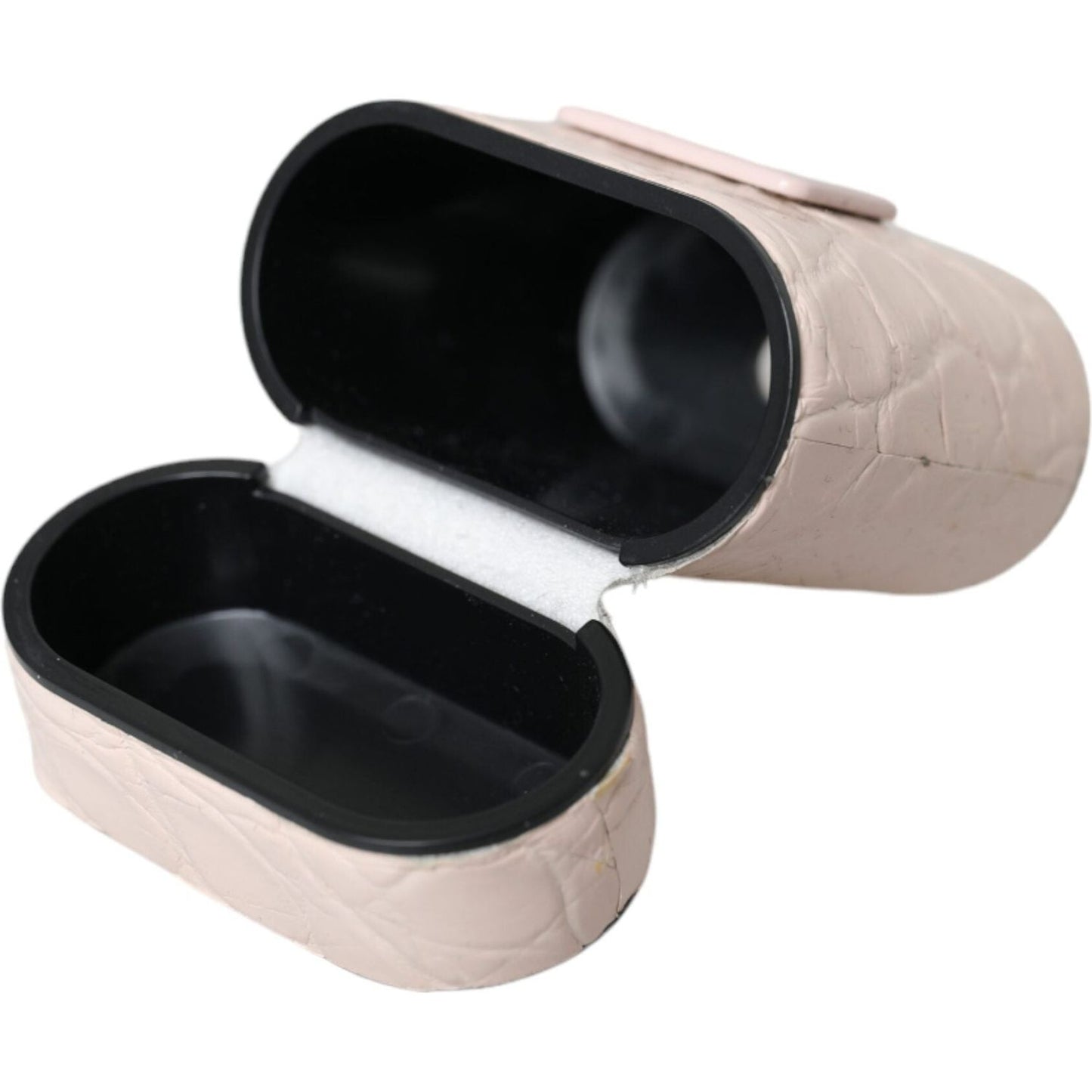 Dolce & Gabbana Light Pink Leather Metal Logo Plaque Airpods Case Dolce & Gabbana