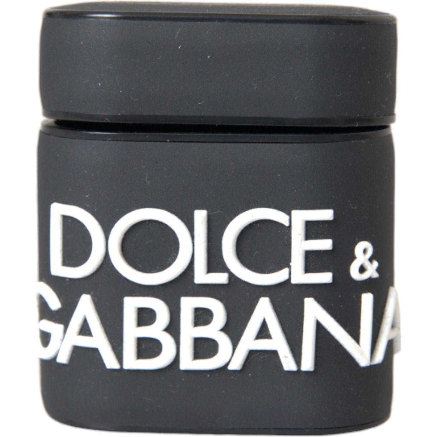 Dolce & Gabbana Black White Silicone Embossed Logo Airpods Case