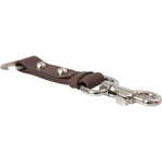 Dolce & Gabbana Brown Plain Leather Silver Brass Keyring Holder Keychain
