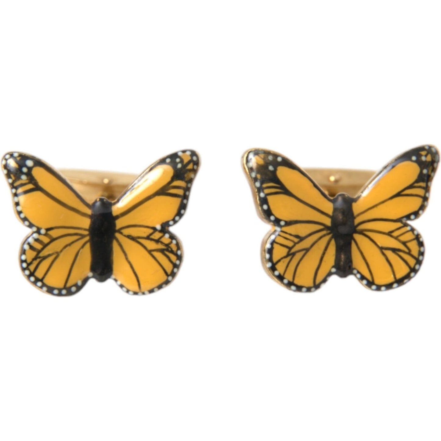 Dolce & Gabbana Gold Tone Brass Butterfly Enamel Men Cufflink Dolce & Gabbana