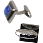 Dolce & Gabbana Silver Plated Brass Pin Crystal Cufflinks SMY10210