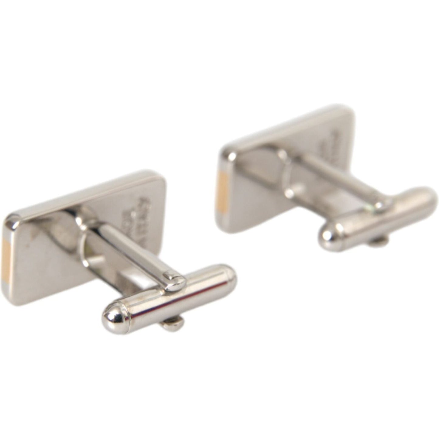 Dolce & Gabbana Silver Gold Plated Brass DG Logo Pin Cufflinks Dolce & Gabbana