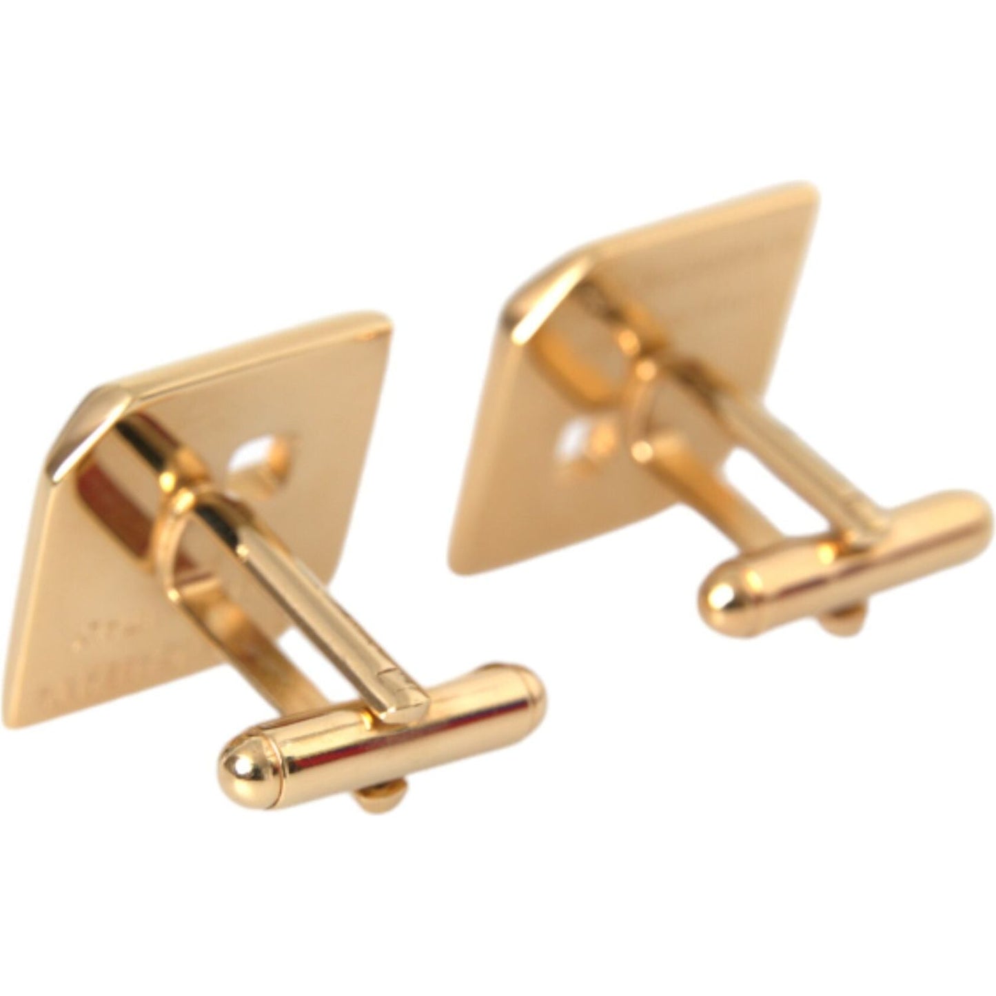 Dolce & Gabbana Gold Plated Metal Brass Square Pin Cufflinks Dolce & Gabbana