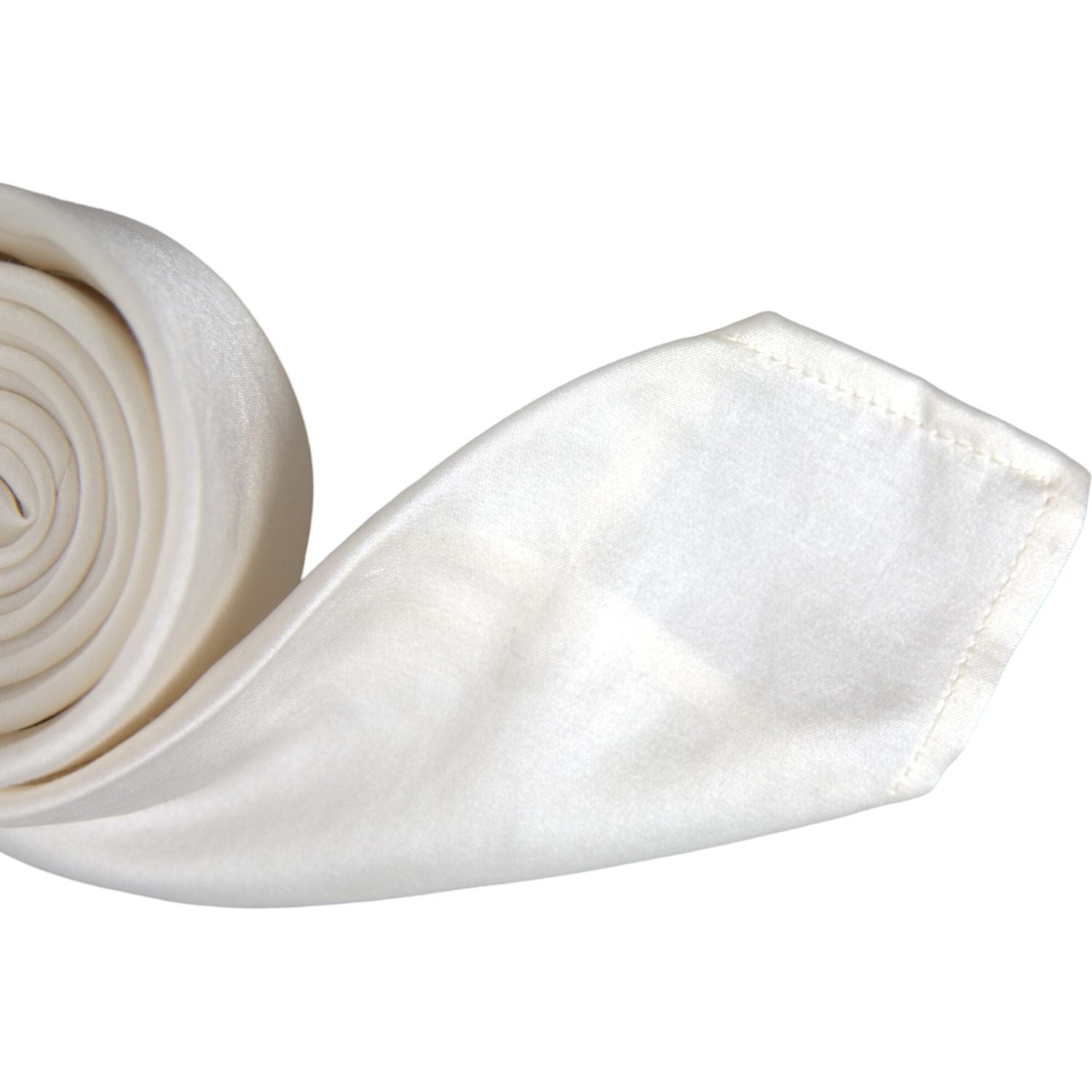 ربطة عنق قابلة للتعديل من دولتشي آند غابانا للرجال من مزيج الحرير الأبيض