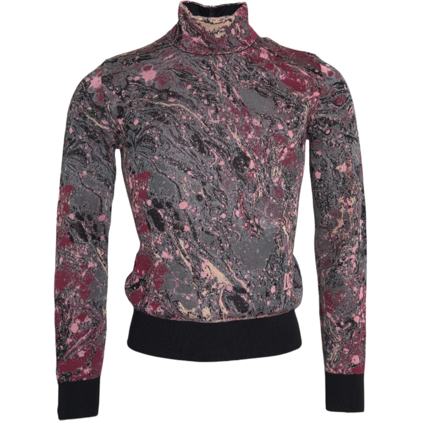 Dolce & Gabbana Multicolor Graphic Turtle Neck Men Sweater Dolce & Gabbana