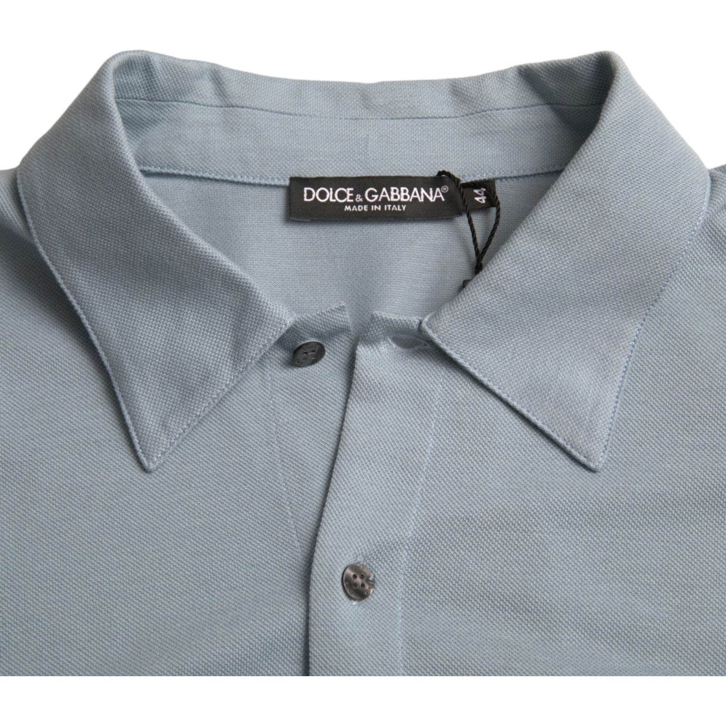 Dolce & Gabbana Light Blue Logo Cotton Collared Polo T-shirt Dolce & Gabbana