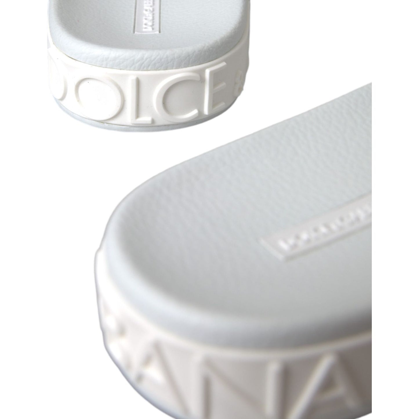 Dolce & Gabbana White Rubber Slides Sandals Beachwear Shoes Dolce & Gabbana