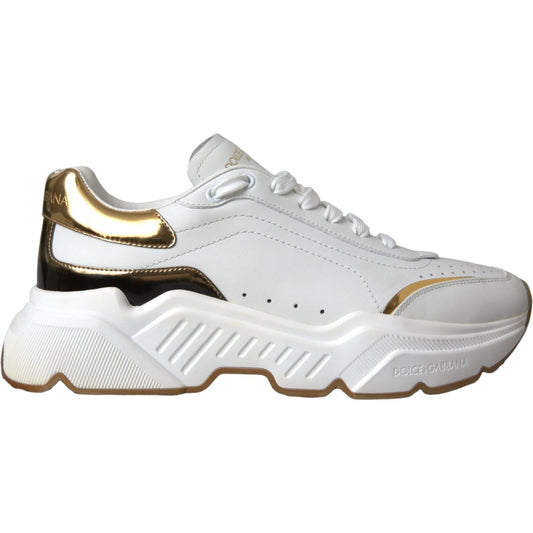 White Gold DAYMASTER Leather Sneakers Shoes