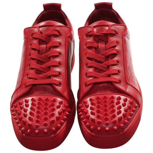 Christian Louboutin Louis Junior Spikes Orlato  Red Leather Sneakers Christian Louboutin