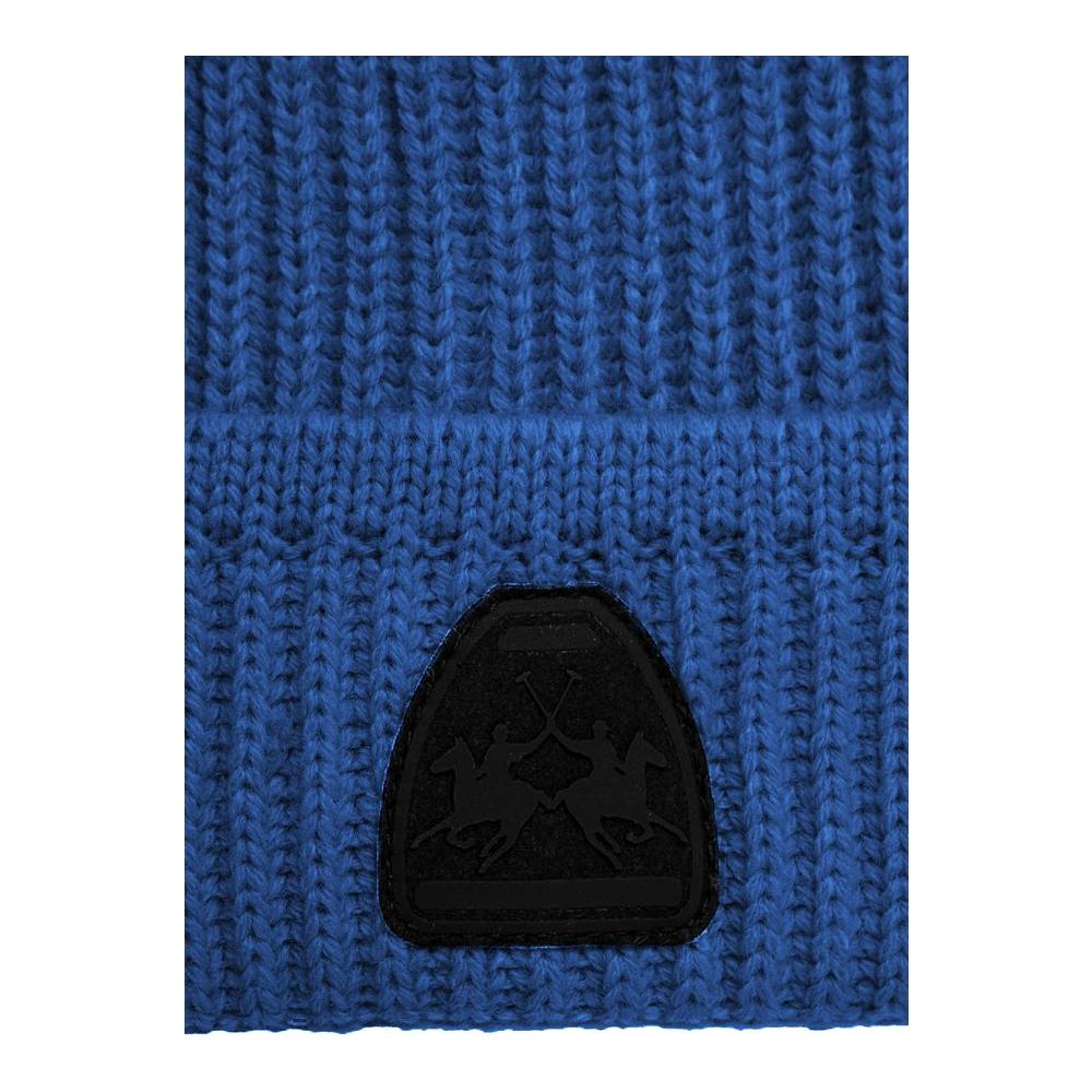 La Martina Blue Acrylic Men Beanie