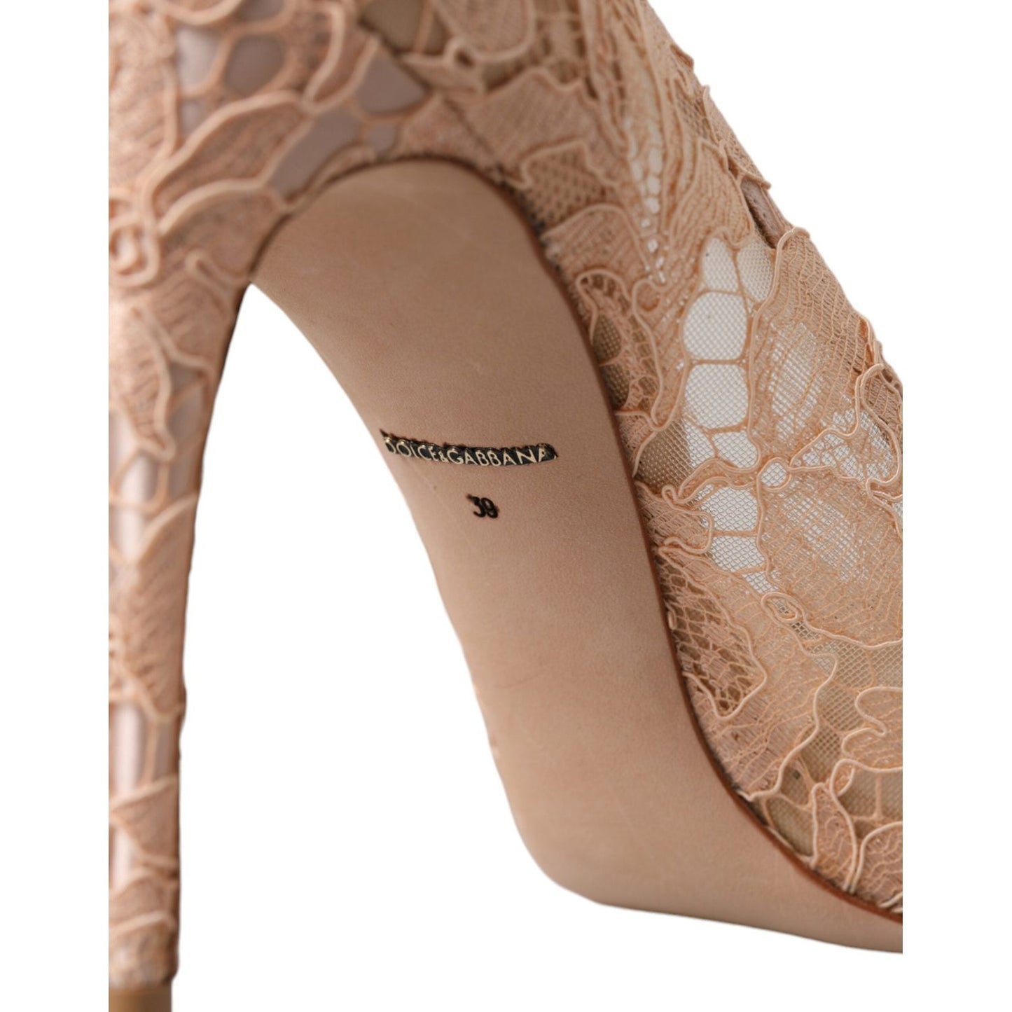 Dolce & Gabbana Beige Taormina Lace Crystal Heels Pumps Shoes Dolce & Gabbana