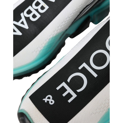 Dolce & Gabbana Black White Blue Slip On Sorrento Sneakers Shoes