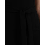 Dolce & Gabbana Black Sheath Halter Sleeveless Midi Dress