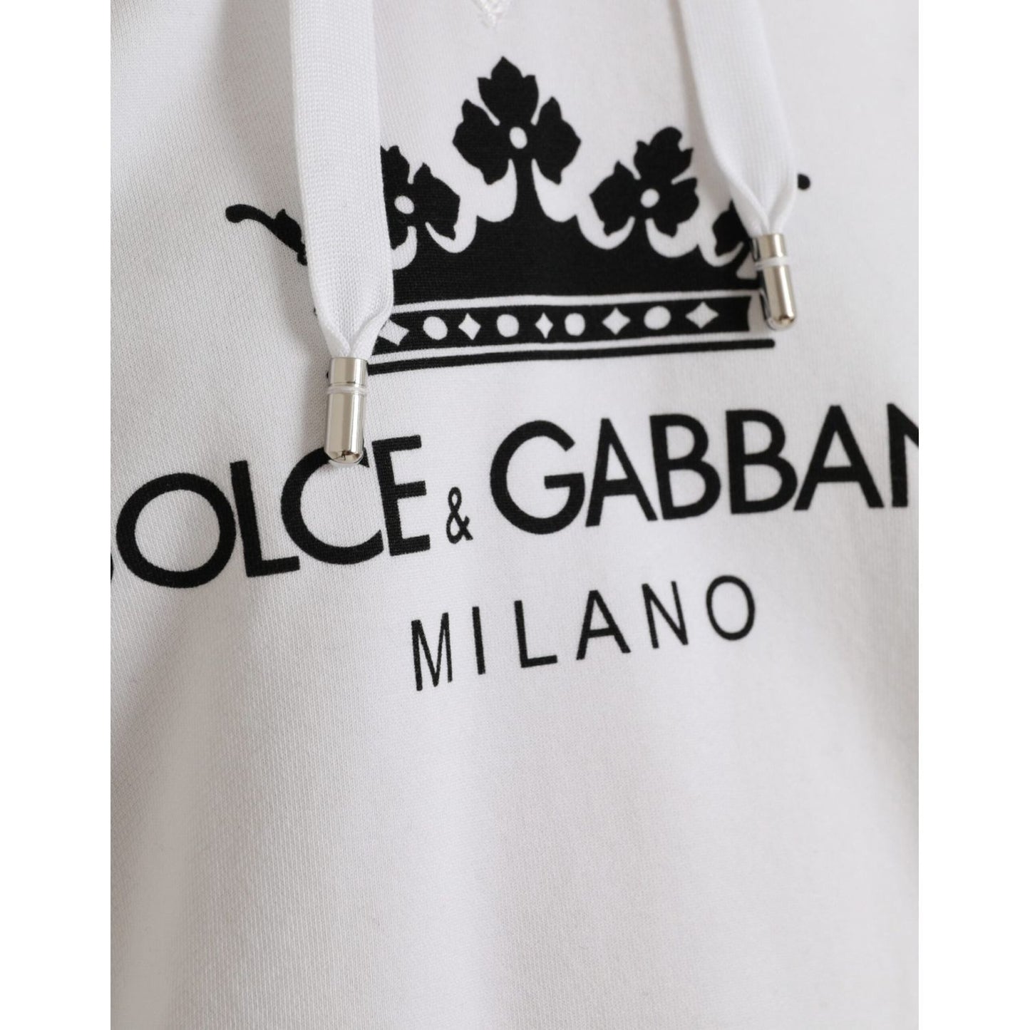 Dolce & Gabbana White Cotton Logo Hoodie Pullover Sweater Dolce & Gabbana