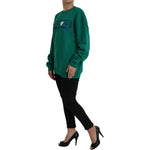 Philippe Model Green Cotton Logo Print Long Sleeves Pullover Sweater