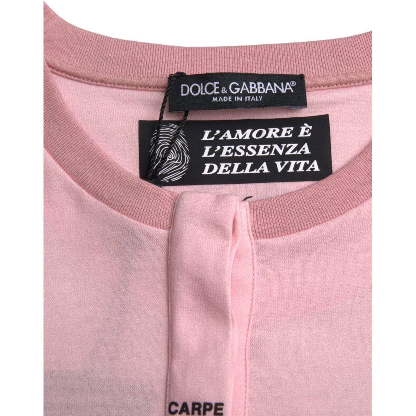 Dolce & Gabbana Pink Floral Print Cotton Short Sleeves T-shirt Dolce & Gabbana