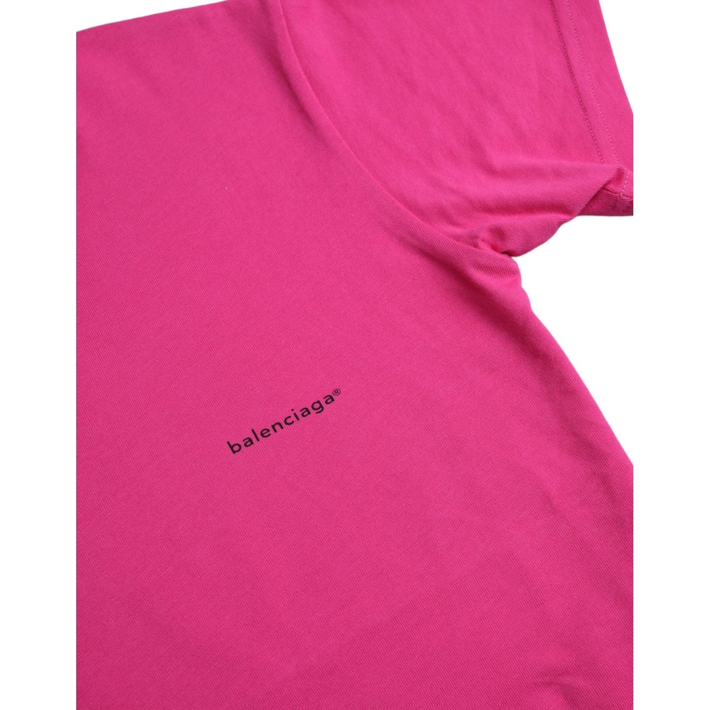 Balenciaga Pink Cotton Crew Neck Short Sleeves Tee T-shirt Balenciaga