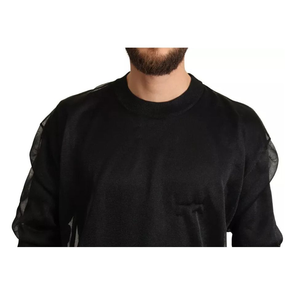 Dolce & Gabbana Black Logo Crewneck Long Sleeve Pullover Sweater Dolce & Gabbana