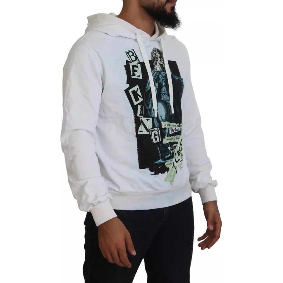 Dolce & Gabbana White Caesar Cotton Hooded Sweatshirt Sweater Dolce & Gabbana