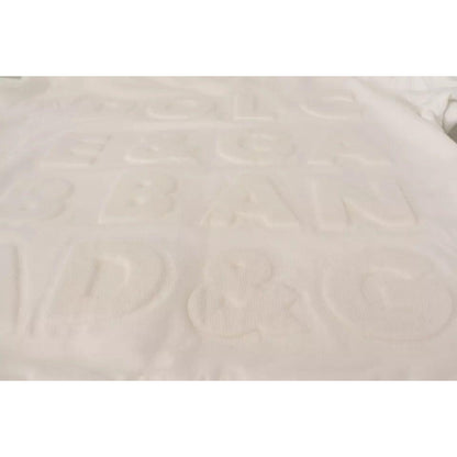 Dolce & Gabbana White Logo Embossed Cotton Sweatshirt Sweater