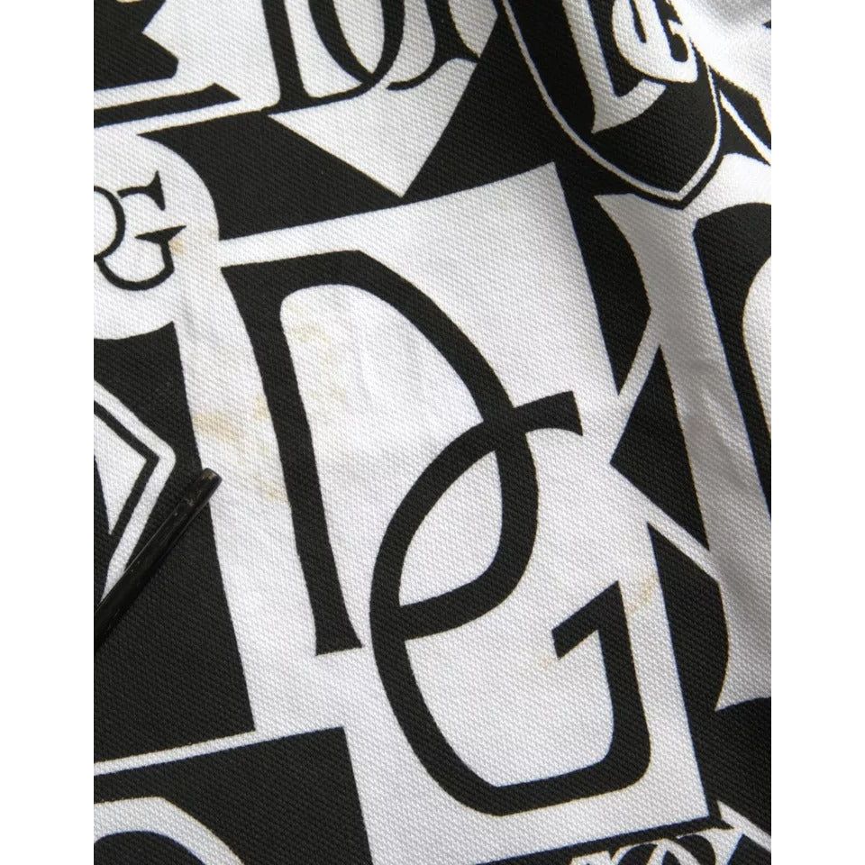 Dolce & Gabbana Black White Logo Short Sleeves Polo T-shirt Dolce & Gabbana