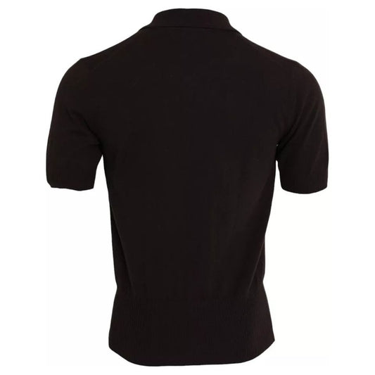 Dolce & Gabbana Brown Logo Collared Short Sleeve Men T-shirt Dolce & Gabbana