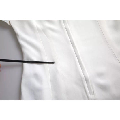 Dolce & Gabbana White Viscose Round Neck Short Sleeves Top