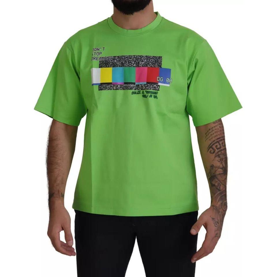 Dolce & Gabbana Green Cotton DG CHANNEL Top T-shirt