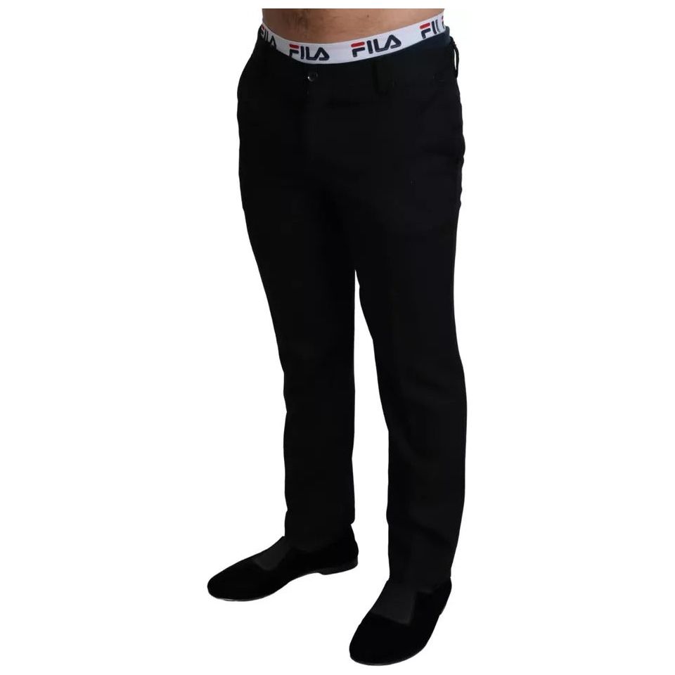 Dolce & Gabbana Black Cotton Stretch Dress Formal Pants Dolce & Gabbana