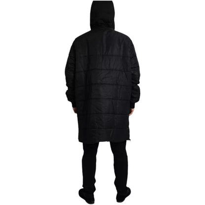 Dolce & Gabbana Black Nylon Hooded Parka Coat Winter Jacket