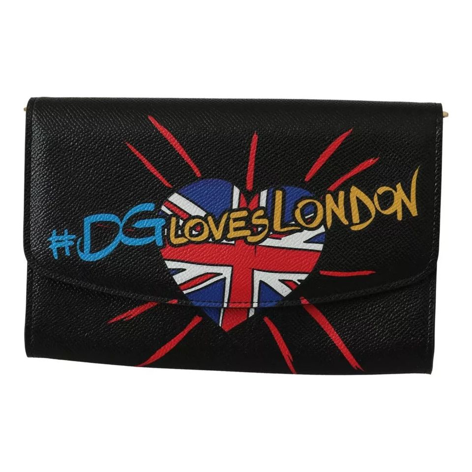 Dolce & Gabbana Black #DGLovesLondon Shoulder Wallet Leather Bag Dolce & Gabbana