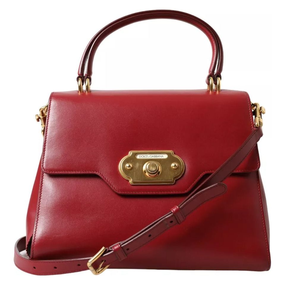 Dolce & Gabbana Red Leather Top Handle Crossbody WELCOME Shoulder Bag Dolce & Gabbana