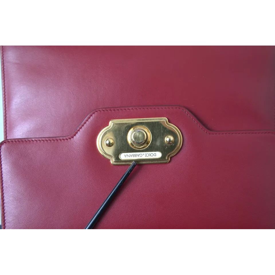 Dolce & Gabbana Red Leather Top Handle Crossbody WELCOME Shoulder Bag Dolce & Gabbana