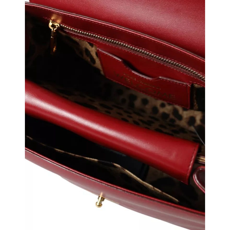 Dolce & Gabbana Red Leather Top Handle Crossbody WELCOME Shoulder Bag Dolce & Gabbana