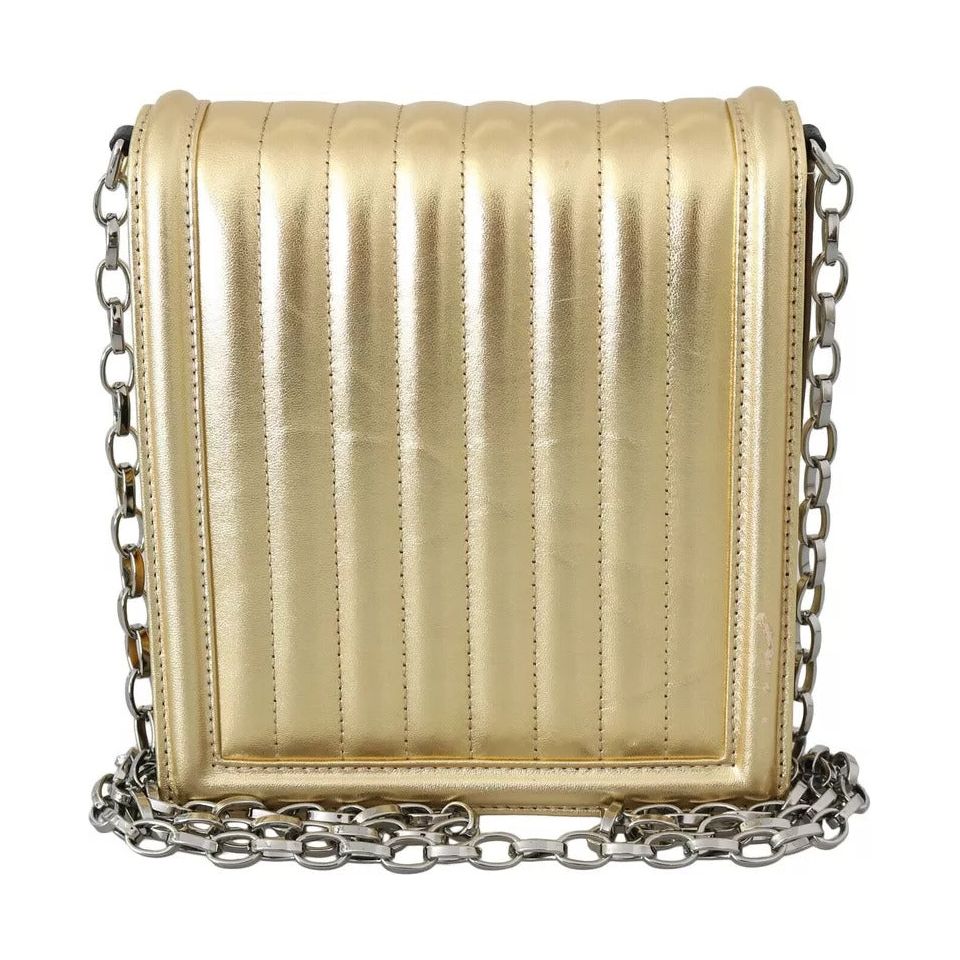 Dolce & Gabbana Gold Shoulder #DG GIRLS Leather Sling Clutch Purse Bag Dolce & Gabbana