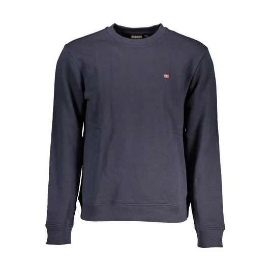 Napapijri Chic Crew Neck Embroidered Blue Sweater Napapijri