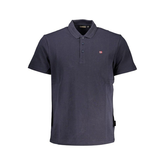 Napapijri Chic Blue Cotton Polo With Emblematic Detail Napapijri