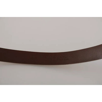 Dolce & Gabbana Cream Beige Gold Buckle Waist Leather Belt