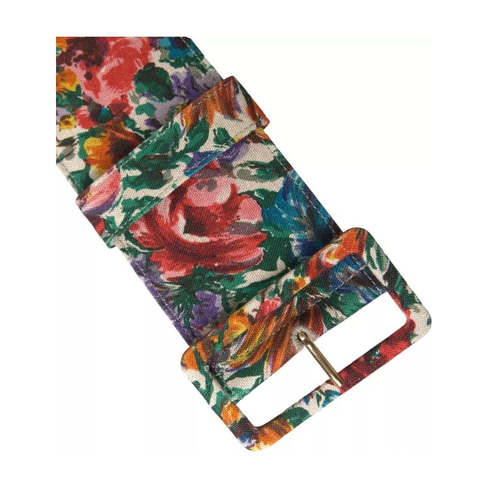 Dolce & Gabbana Multicolor Carretto Fabric Wide Waist Belt Dolce & Gabbana