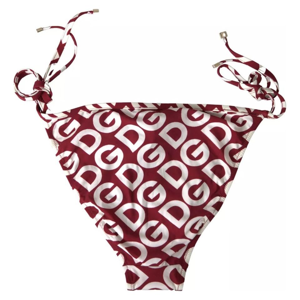 Dolce & Gabbana Bordeaux DG Mania Print Bottom Beachwear Bikini Dolce & Gabbana