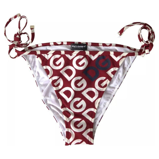 Dolce & Gabbana Bordeaux DG Mania Print Bottom Beachwear Bikini Dolce & Gabbana