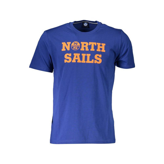 North Sails Chic Blue Cotton Tee with Signature Print North Sails