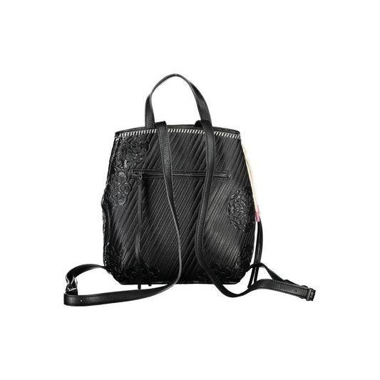 Desigual Chic Black Backpack with Contrast Details Desigual