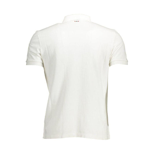 Napapijri White Cotton Men Polo Shirt Napapijri