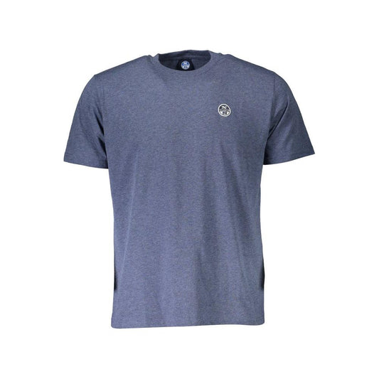 North Sails Classic Blue Cotton Tee with Logo Detail North Sails